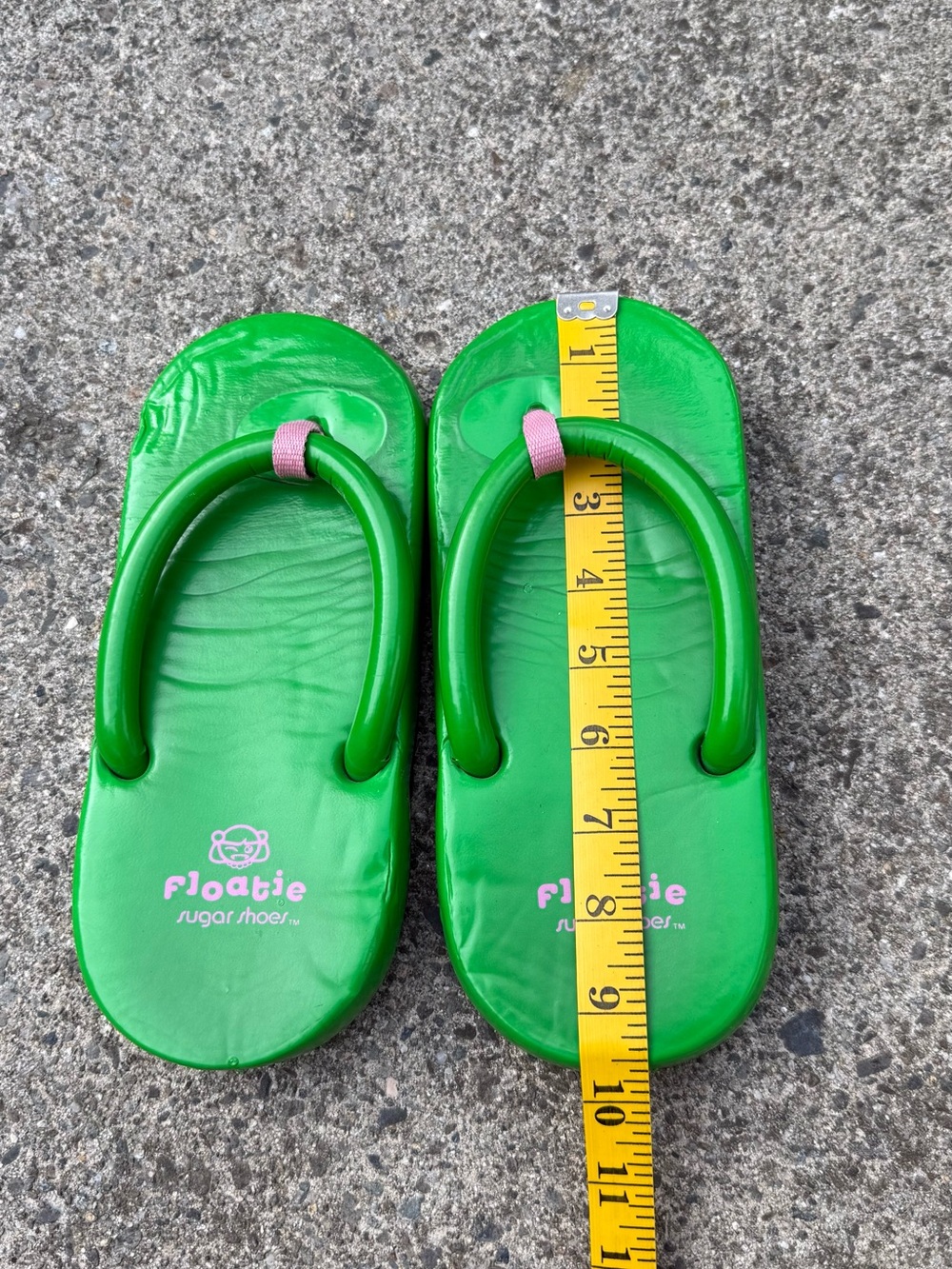 Vintage Floatie Sugar Shoes Lime Green & Pink Platform Sandals Rare Y2K Size 7 - Picture 10 of 11